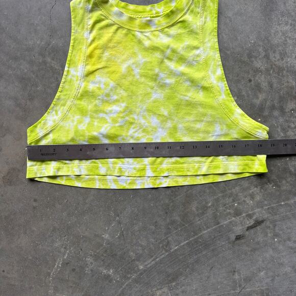 Lululemon All Yours Cropped Cotton Tank Top Women's 4 Marmoleado Tie Dye Yellow - Picture 3 of 8